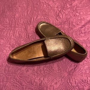 Vionic•Debbie Metallic Bronze Leather• Comfort Driving Moccasin Loafers•Size 11